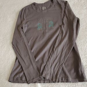 LIFE IS GOOD taupe long sleeve tee shirt